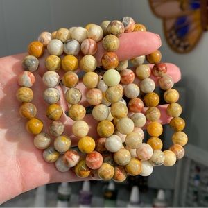 Crazy Lace Agate Crystal Bracelet 1pc 8mm